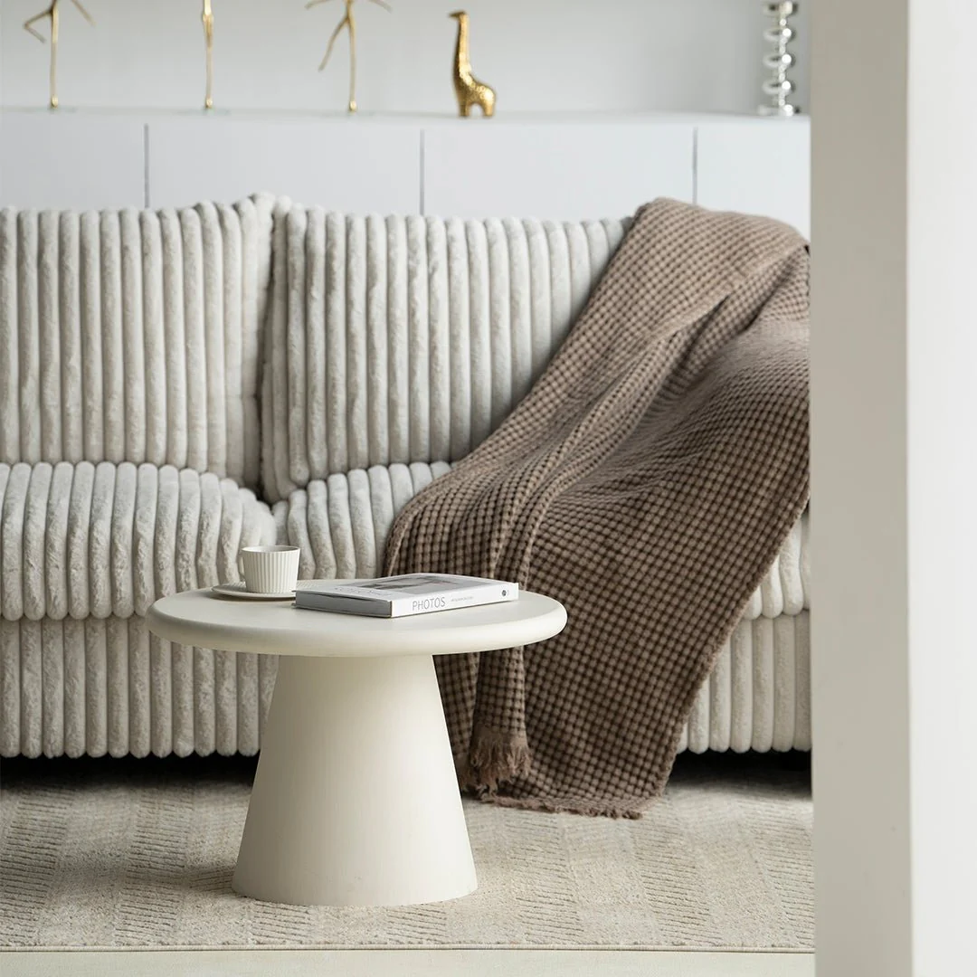 Salontafel Rond Maya Microcement 60 cm Beige - Image 6